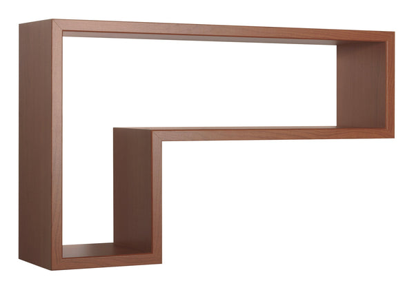 sconto Etagère murale en forme de L 61x37x15,5 cm en panneau de fibres de bois Lettre Cerisier