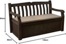 Panchina Contenitore da Giardino 140x60x84 cm in Resina Keter Eden Bench Marrone