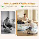 Lettiera Autopulente per Gatti 58,1x47,5x53 cm con Telecamera HD Contenitore da 7L e Sensori in PP e ABS Bianco e Grigio      