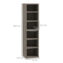 Set 2 Pezzi Mobile Libreria Porta CD 21x22,5x88,5 cm Grigio    