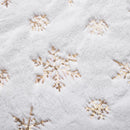 Gonna Copribase per Albero di Natale Ø80 cm in Peluche con Fiocchi di Neve Gold      