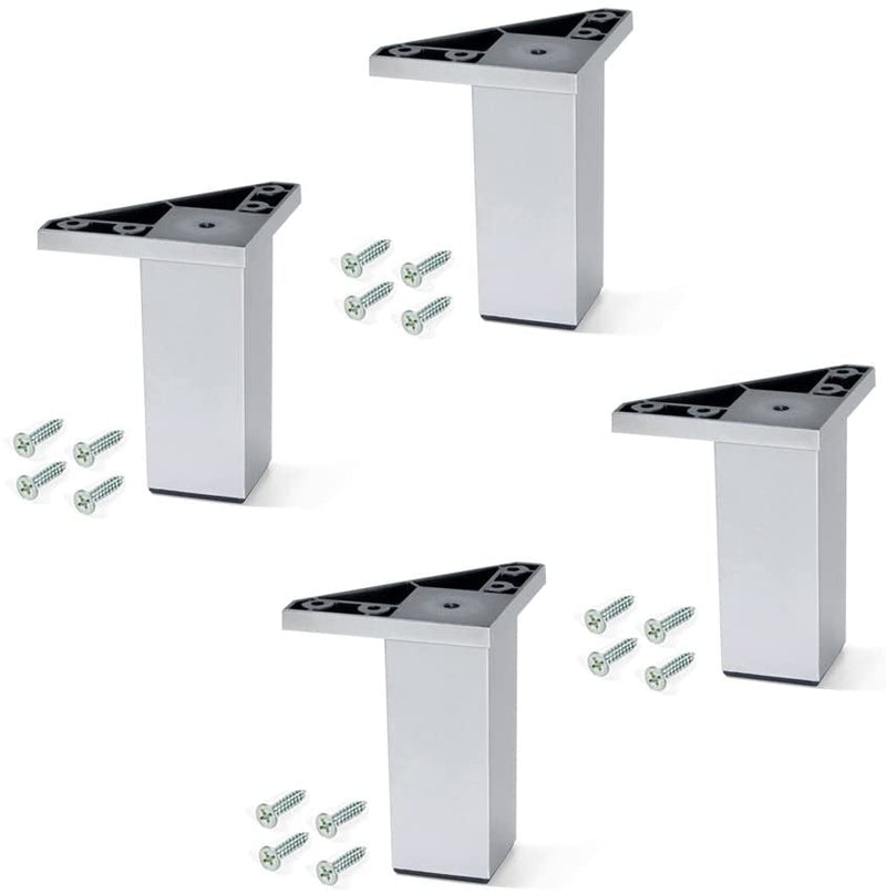 Kit 4 Piedini per Mobile H12 cm un Plastica Emuca Grigio Metallizzato