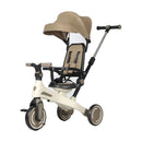 Passeggino Triciclo 70x30x96 cm con Sedile Girevole 360° Trasformabile in Bicicletta Pedagogica Bianco e Beige    