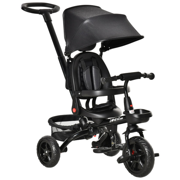 Poussette tricycle pliable pour enfants avec siège réversible noir acquista
