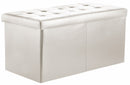 Baule Cassapanca Pouf Contenitore in Similpelle Soriani Avorio Lucido