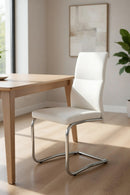 Set 4 Sedie Imbottite 44x58x104 cm Thelma in Ecopelle Bianco
