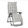 Transat de jardin pliant 90x65x110 cm avec dossier inclinable et matelas gris clair