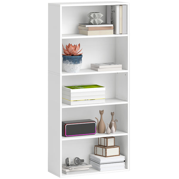 acquista Mobile Libreria a 5 Ripiani 60x24x133,5 cm in Legno Bianco
