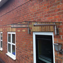 Pensilina Tettoia 120x80x0,8 cm in Vetro con Staffe in Acciaio 