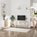 Mobile TV 117x39x57 cm in Truciolare Bianco e Rovere