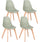 Lot de 4 chaises système 51,5x46,5x86 cm en plastique vert