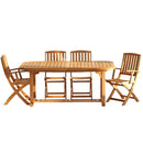 Set 2 Sedie da Giardino 51x43xH92 cm in legno naturale con braccioli Navis