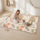 Tappeto Gioco per Bambini 0-3 Anni 200x150x1,5 cm Pieghevole e Reversibile in XPE Multicolore      