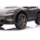 Macchina Elettrica per Bambini Porsche Taycan Turbo S 12V con Telecomando Bluetooth Luci LED e Tappetini Nero
