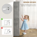 Scarpiera Salvaspazio Moderna 62,5x26x156 cm a 4 Ante per 16 Paia di Scarpe Grigio Cemento      