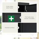 Armadietto per Medicinali 30x14x46 cm 3 Ripiani in Acciaio Nero