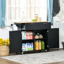 Carrello da Cucina 104x46x91 cm con Ruote in Legno Nero