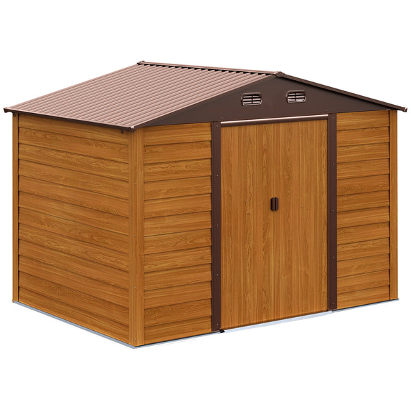 Casetta Box da Giardino 278x195x215 cm Porta Utensili in Acciaio Marrone prezzo