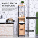 Mobile a Colonna per Bagno 30x30x144,3 cm in Legno MDF e Bambù 