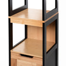 Mobile a Colonna per Bagno 30x30x144,3 cm in Legno MDF e Bambù 