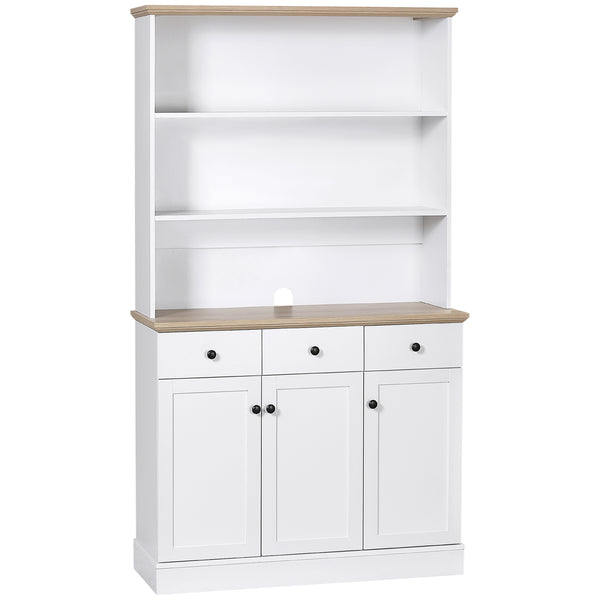 Credenza 3 Ripiani 3 Cassetti e 3 Ante 101x39x180,5 cm in Legno Bianco sconto