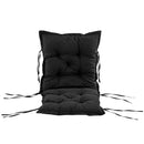 Cuscino per Sedie da Giardino 100x50 cm con Laccetti in Poliestere Nero