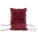 Cuscino per Sedie da Giardino 100x50 cm con Laccetti in Poliestere Rosso