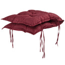 Cuscino per Sedie da Giardino 100x50 cm con Laccetti in Poliestere Rosso