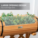 Set 2 Fioriere da Esterno a Mezza Botte 45x35x112 cm con Grigliato per Rampicanti in Legno di Abete  Marrone