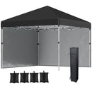 Gazebo da Giardino Pieghevole 297x297x274 cm in Acciaio e tessuto Oxford Nero