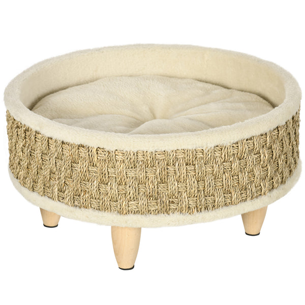 Cuccia per Cani e Gatti Ø48x24,5 cm con Cuscino in Truciolato Beige sconto