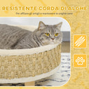 Cuccia per Cani e Gatti Ø48x24,5 cm con Cuscino in Truciolato Beige