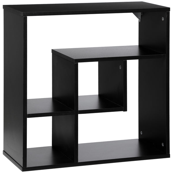 acquista Libreria da Parete 60x25x60 cm Ripiani Asimmetrici in Legno Truciolare Nero