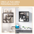 Libreria da Parete 60x25x60 cm Ripiani Asimmetrici in Legno Truciolare Nero