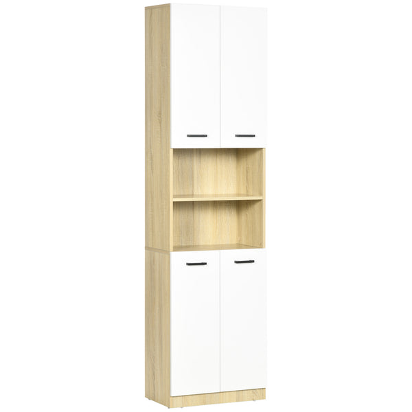 sconto Mobile Bagno 4 ante 2 Ripiani 53x33,5x195,7 cm in Truciolato Bianco