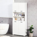 Mobile Bagno 4 ante 2 Ripiani 80x33,5x190 cm in Truciolato Bianco