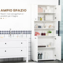 Mobile Bagno 4 ante 2 Ripiani 80x33,5x190 cm in Truciolato Bianco