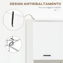 Mobile Bagno 4 ante 2 Ripiani 80x33,5x190 cm in Truciolato Bianco