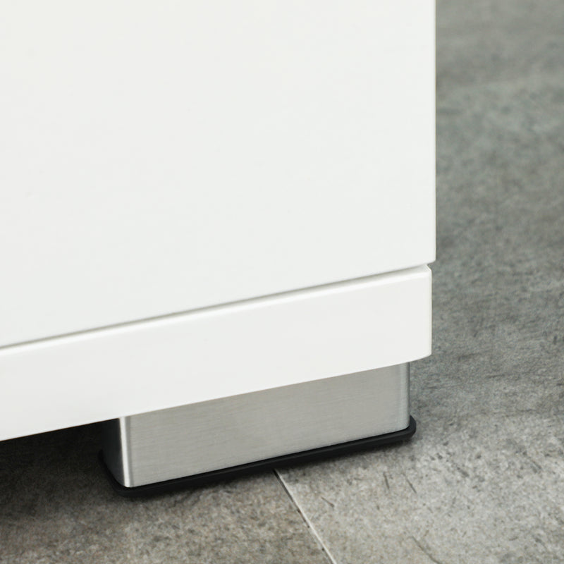 Mobile Bagno 4 ante 2 Ripiani 80x33,5x190 cm in Truciolato Bianco