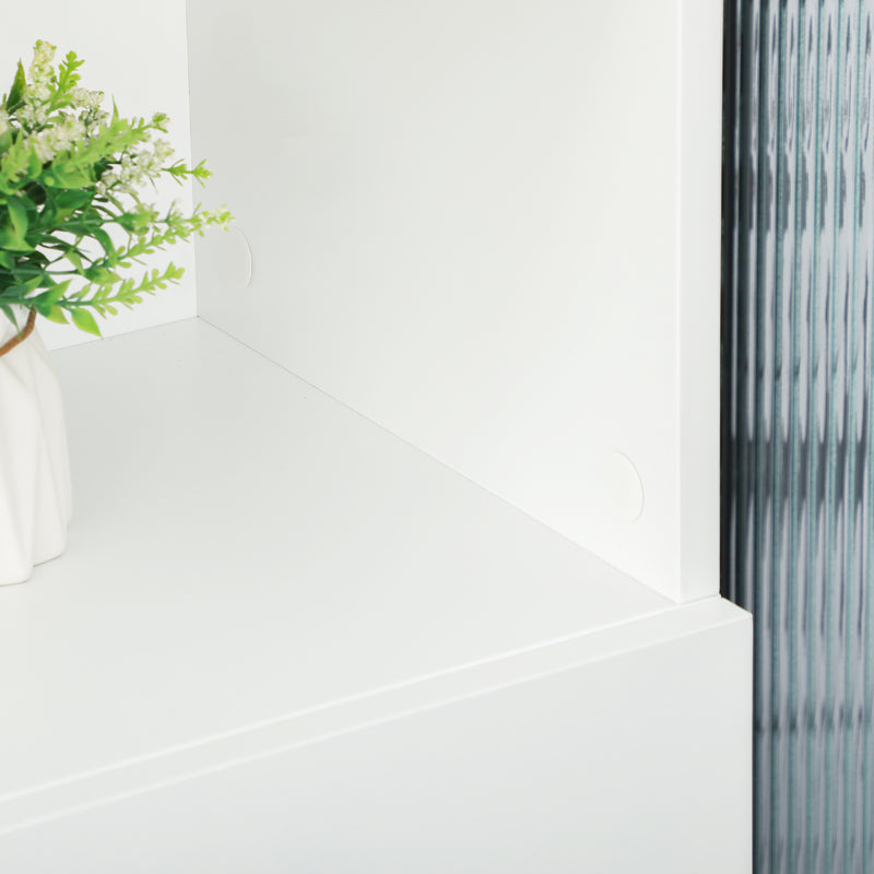 Mobile Bagno 4 ante 2 Ripiani 80x33,5x190 cm in Truciolato Bianco