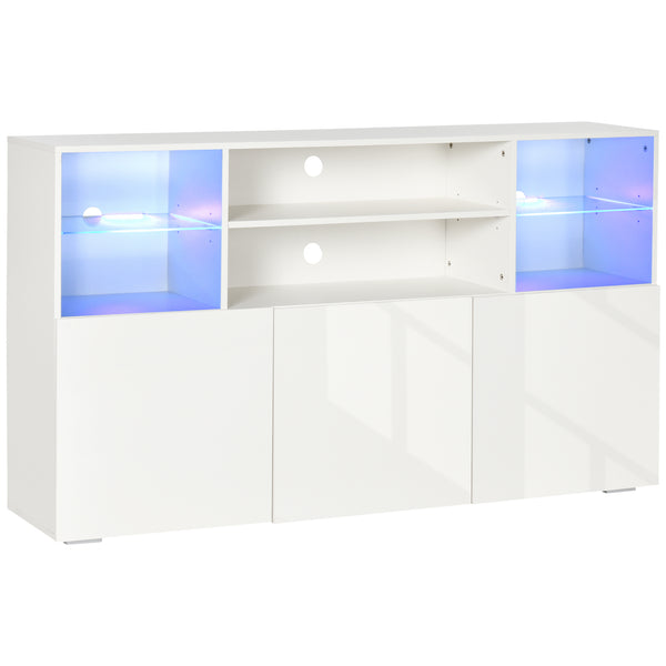 online Mobile TV 160x35x91 cm Max 65” in Vetro Bianco Lucido