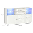 Mobile TV 160x35x91 cm Max 65” in Vetro Bianco Lucido