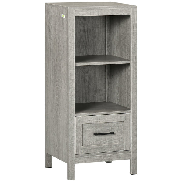 prezzo Mobiletto Bagno Salvaspazio 2 Ripiani 1 Cassetto 40x30x89 cm in Legno Grigio