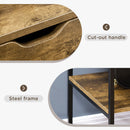 Mobiletto Basso 147x40x77 cm in Acciaio e Legno Marrone