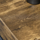 Mobiletto Basso 147x40x77 cm in Acciaio e Legno Marrone