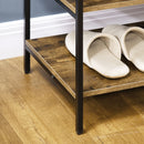 Mobiletto Basso 147x40x77 cm in Acciaio e Legno Marrone