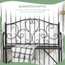 Panchina 2 Posti da Giardino 106x42x95 cm in Acciaio Nero