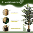 Pianta Artificiale Fico H130 cm con Vaso Verde