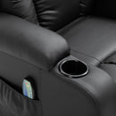 Poltrona Relax Massaggiante 85x94x104 cm Reclinabile in Similpelle Nero