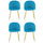 Lot de 4 Chaises 50x45x80 cm en Tissu Velours Pieds Or Bleu